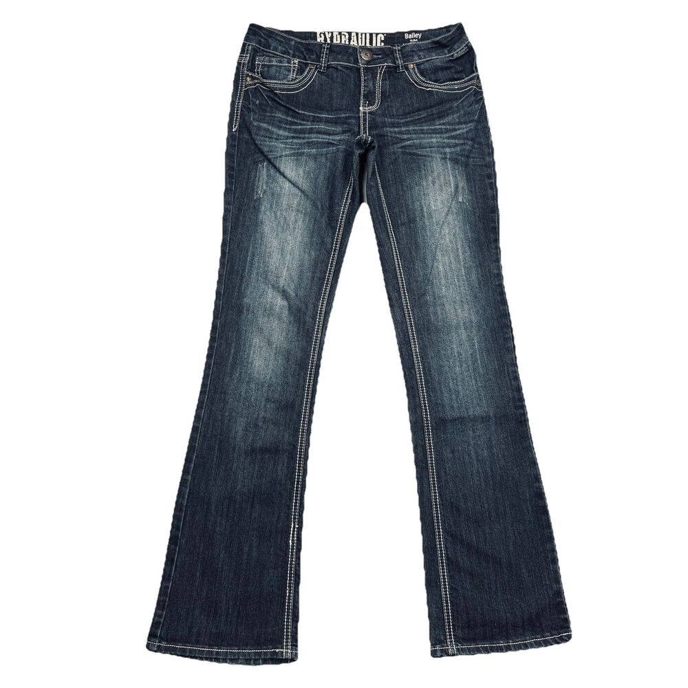 Hydraulic Baily Slim Almost Boot Jeans 9/10 (29x31.5) Blue Distressed Juniors